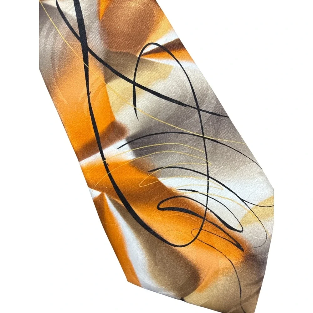 JERRY GARCIA Silk Tie Red Label Blue Iceberg Collection 58 Orange Brown Gray 61